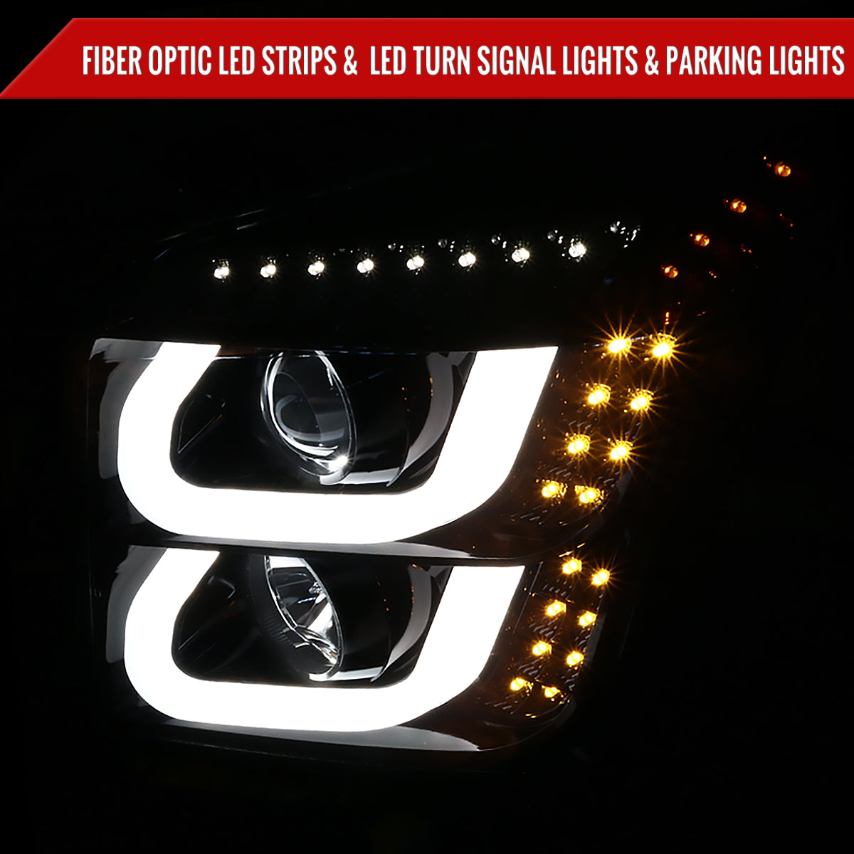 2016 GMC Yukon XL Spec-D black aftermarket LED Projector Headlight 