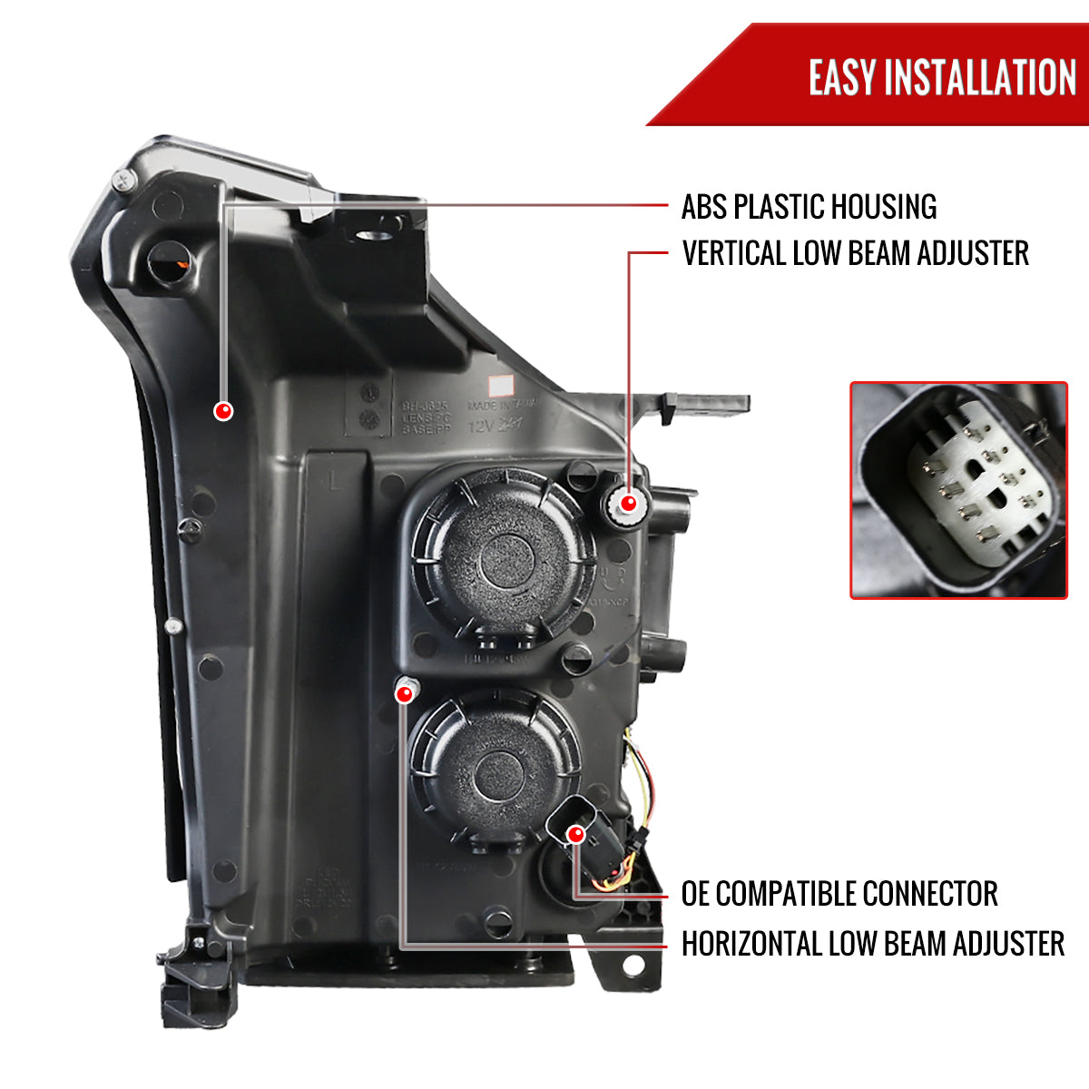 16 GMC Yukon XL Spec-D black LED Projector Headlight 