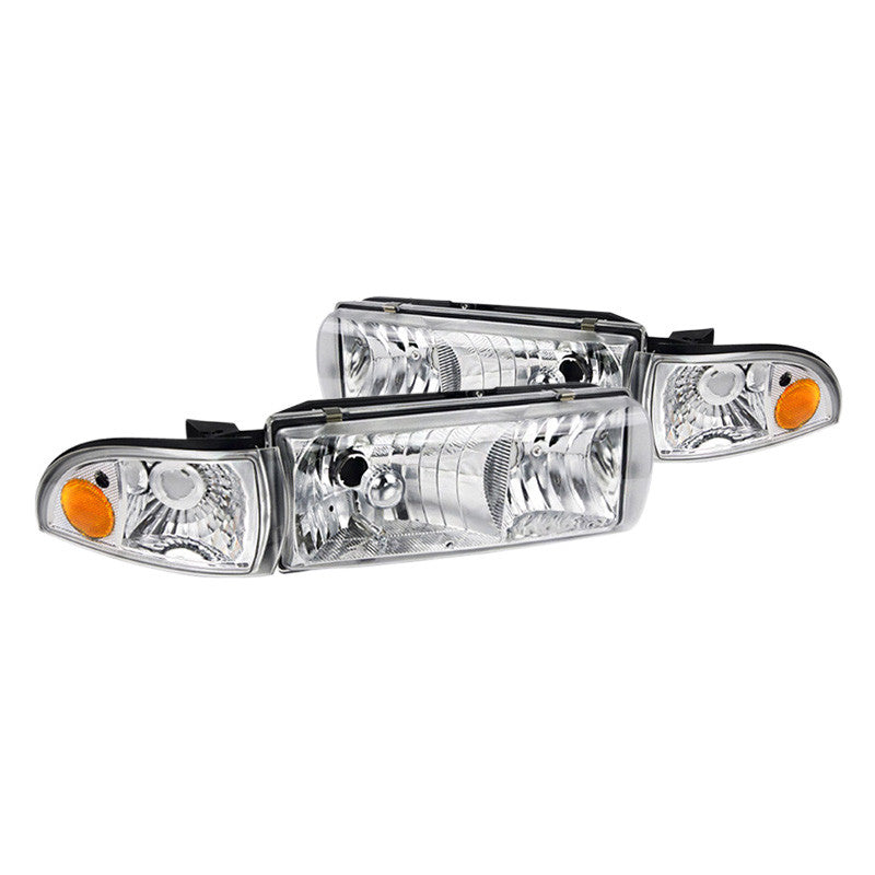 junyan Spec-D 91-96 Chevy Impala Chrome W Corner Lights Headlights 2lclh-ipa91-eu