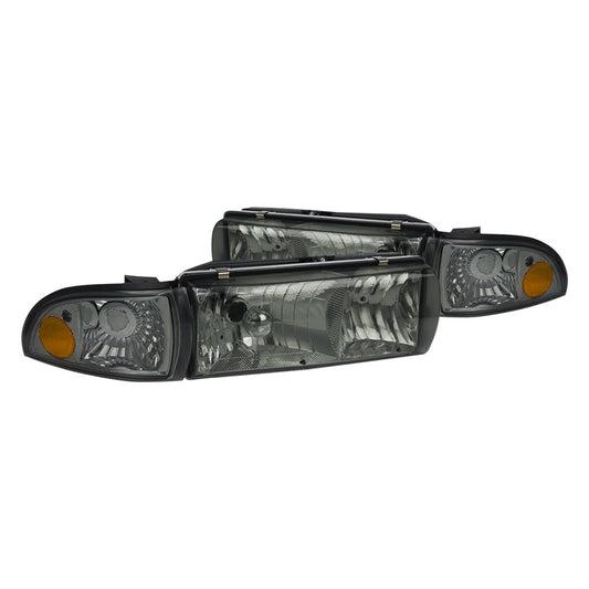 junyan Spec-D 91-96 Chevy Impala Smoke W Corner Lights Headlights 2lclh-ipa91g-eu