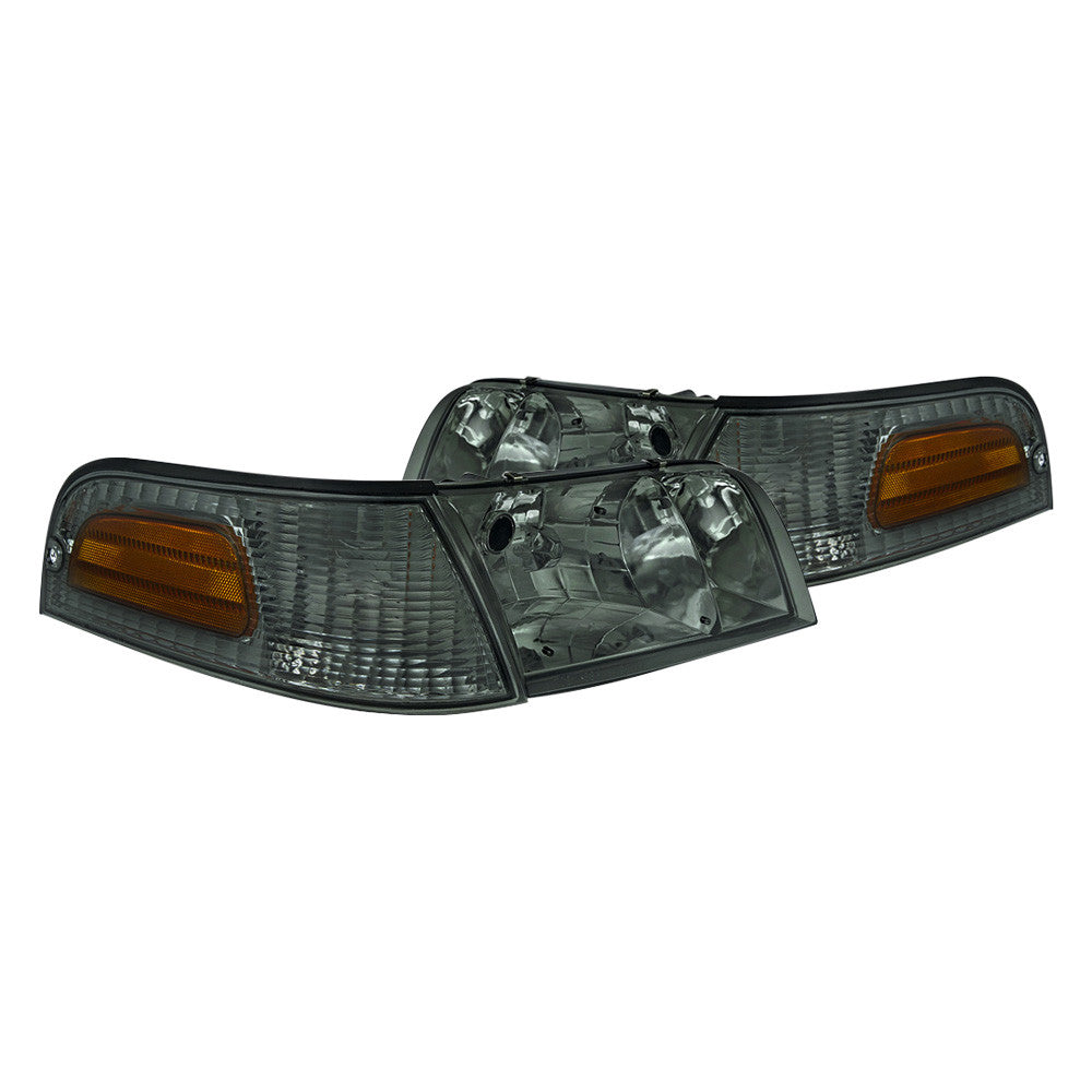 junyan Spec-D 98-11 Ford Crown Victoria Smoke W Corner Lights Headlights 2lclh-vic98g-eu