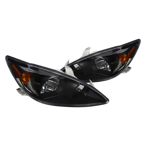Pair Black Headlights For 2002-2004 Toyota Camry – Driver & Passenger Side