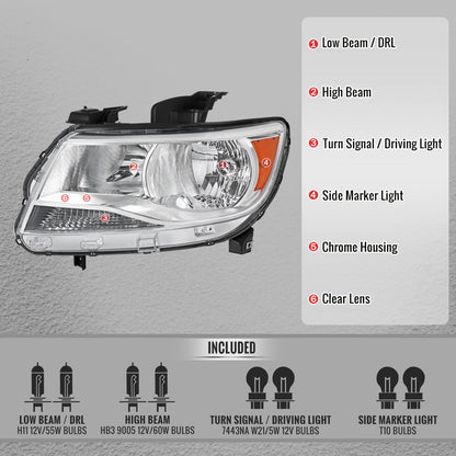 Spec-D 15-22 Chevy Colorado OEM GL Chrome Headlights