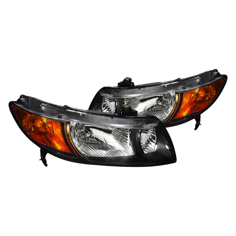 junyan Spec-D 06-10 Honda Civic 2Dr Black Headlights 2lh-cv062jm-rs