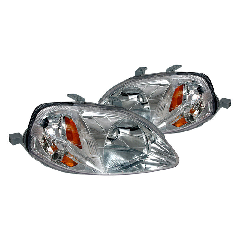 junyan Spec-D 99-00 Honda Civic Crystal JDM Chrome Headlights 2lh-cv99-ks