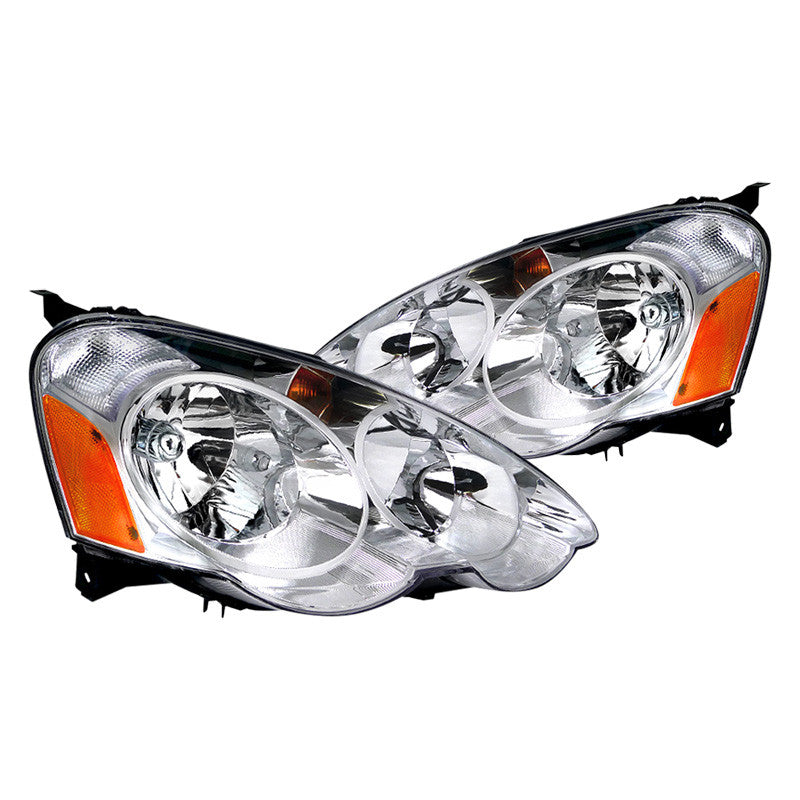 junyan Spec-D 02-04 Acura Rsx Chrome W Amber Reflector Headlights 2lh-rsx02-rs