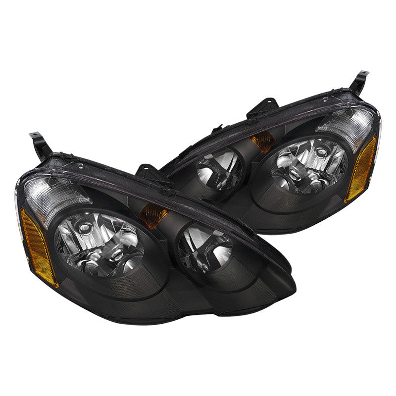 junyan Spec-D 02-04 Acura Rsx Black W Amber Reflector Headlights 2lh-rsx02jm-rs