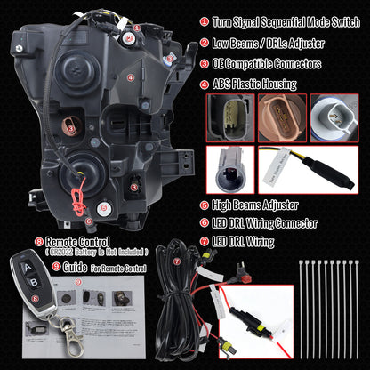 Spec-D 2015-2017 F-150 Black Housing Smoked Lens Sequential LED Headlights