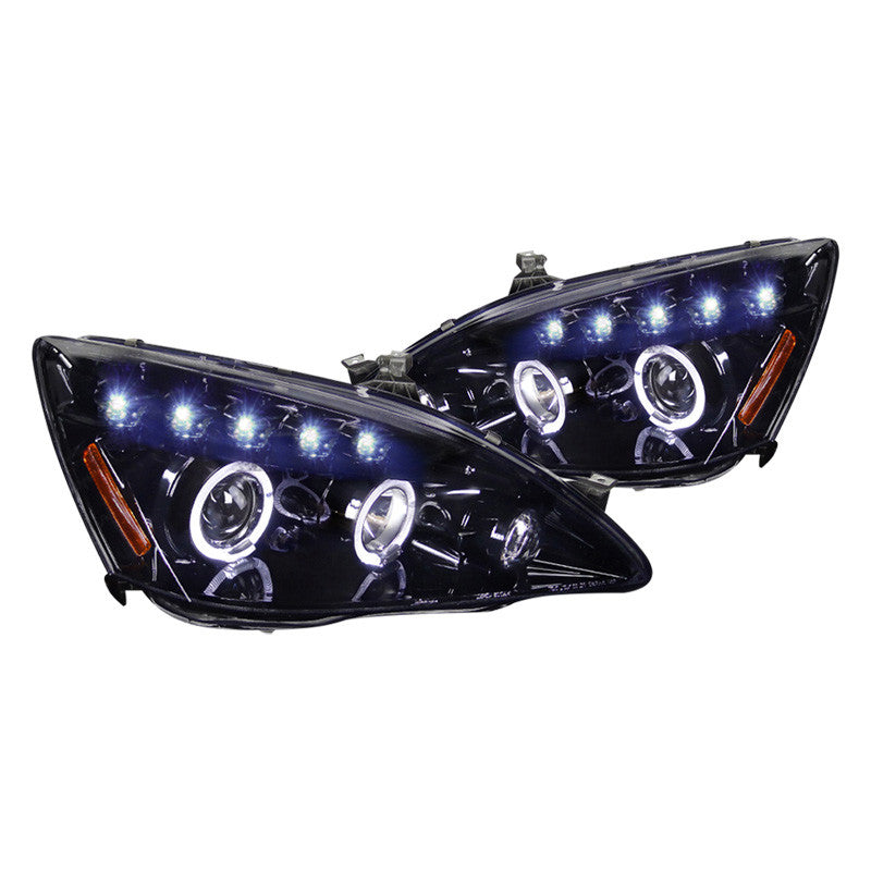 junyan Spec-D 03-07 Honda Accord Projector Glossy Blk W Smk Lens Headlights 2lhp-acd03g-tm