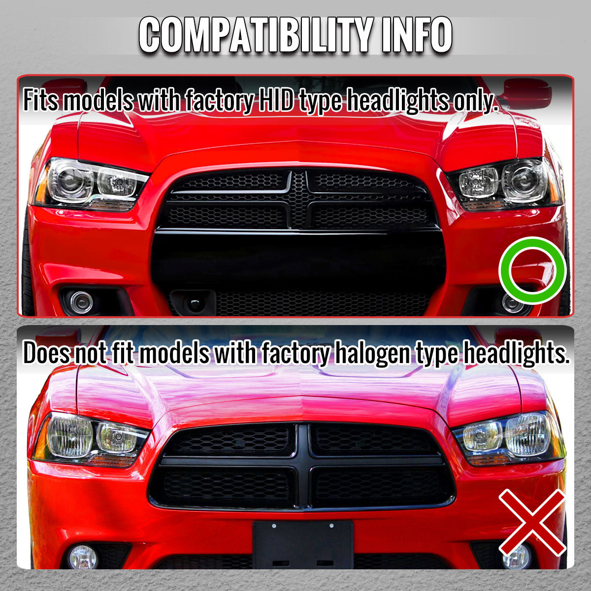 Spec-D 2012-2013 Dodge Charger HID projector headlights smoked lens sequential DRL