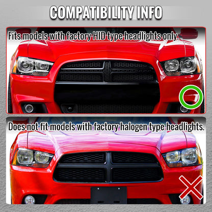 Spec-D 2012-2013 Dodge Charger HID projector headlights smoked lens sequential DRL