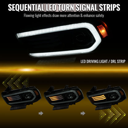 Spec-D 2011-2014 Dodge Charger HID projector headlights smoked lens sequential DRL