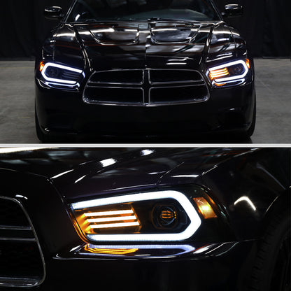 Restore dark front-end look 2011-2014 Charger HID with smoked Spec-D projectors