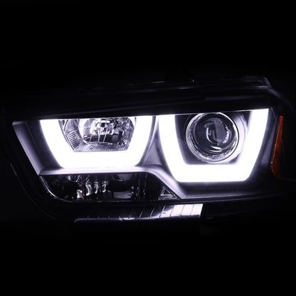 2012 Charger Black Projector U Shape Halo Headlights