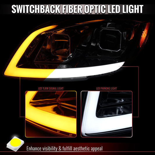 Spec-D 2006-2009 Chevy Cobalt Projector Headlights Chrome Clear Switchback DRL