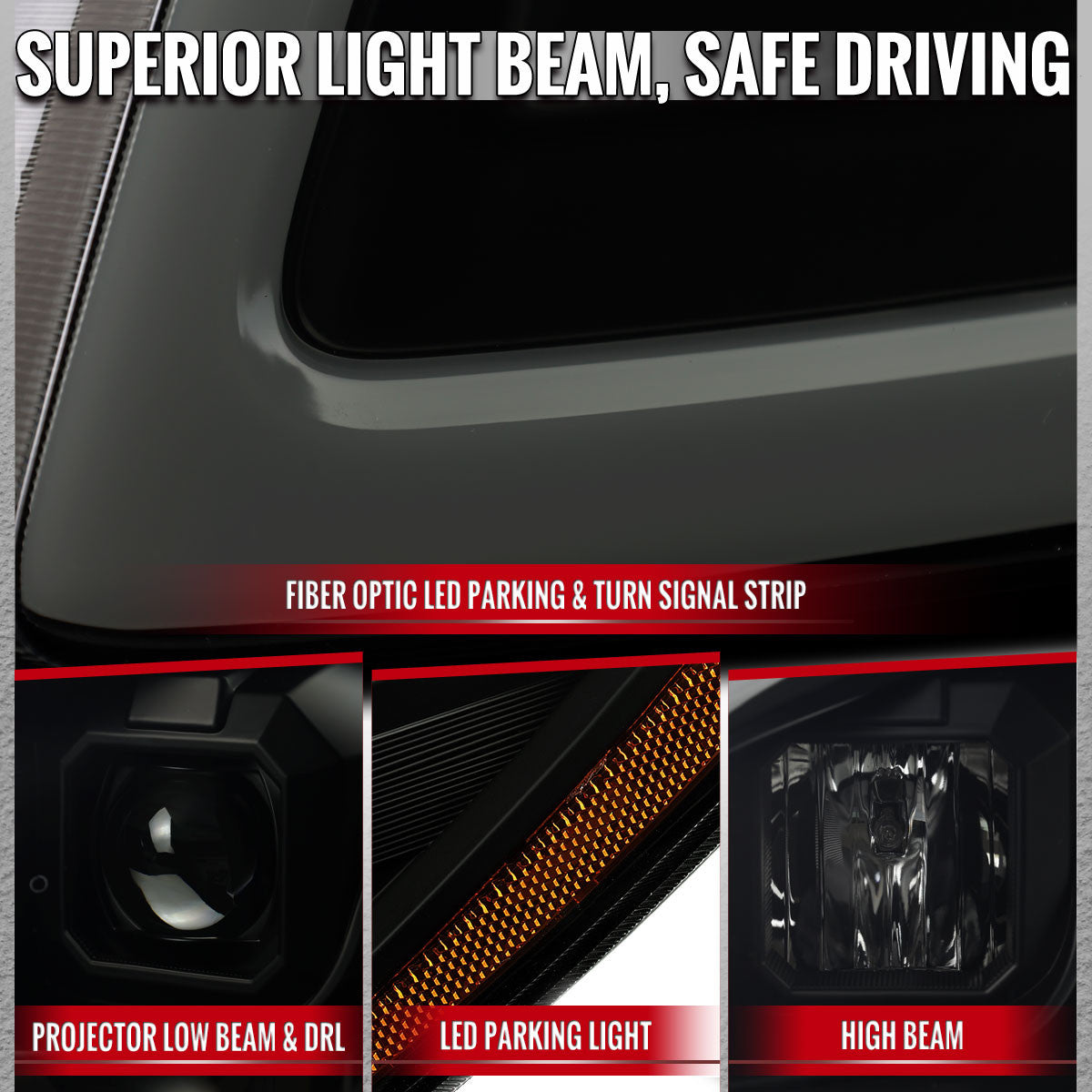 05-10 Cobalt Spec-D black smoked projector headlights LED DRL bar switchback