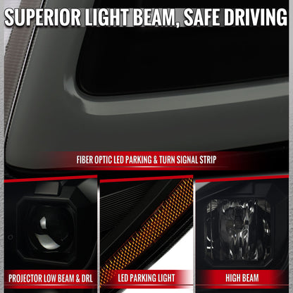 05-10 Cobalt Spec-D black smoked projector headlights LED DRL bar switchback