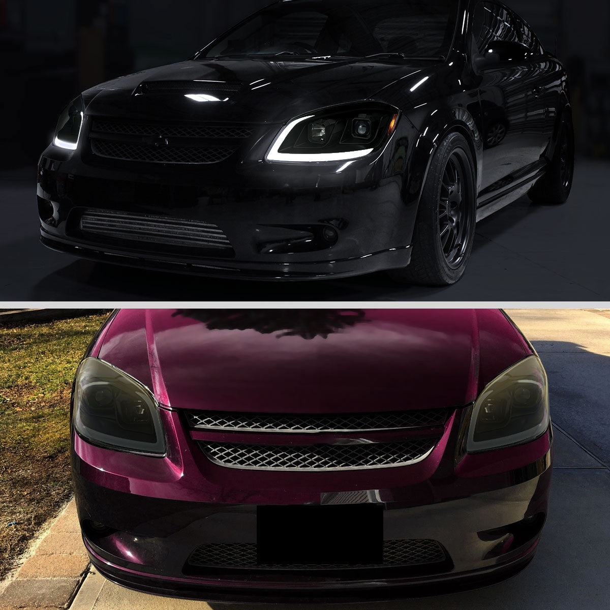 2007-2009 Pontiac G5 Spec-D black smoked projector headlights switchback DRL