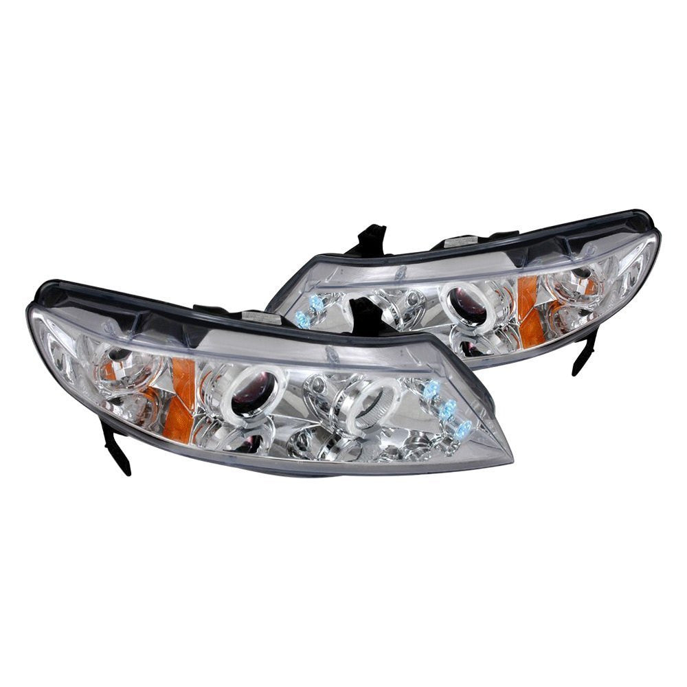 junyan Spec-D 2006-20 08 Honda Civic 4dr Halo Projector HeadLights -Chrome