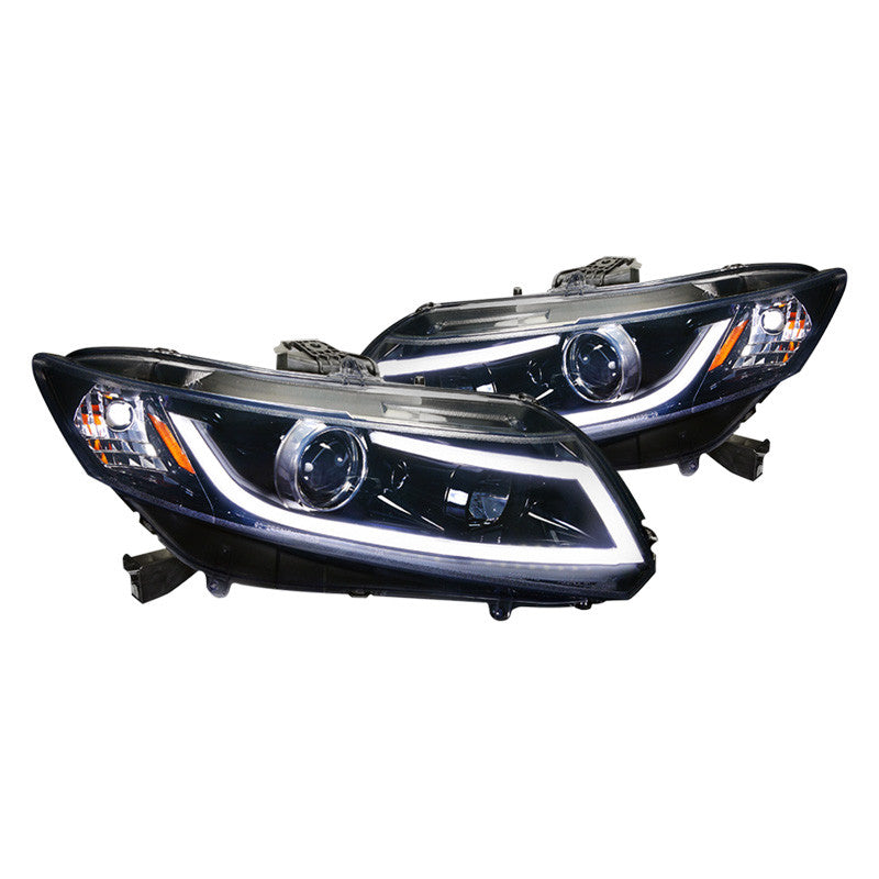 junyan Spec-D 12-14 Honda Civic Projector GLS Blk W LED Light Bar Headlights 2lhp-cv12g-8v2-tm