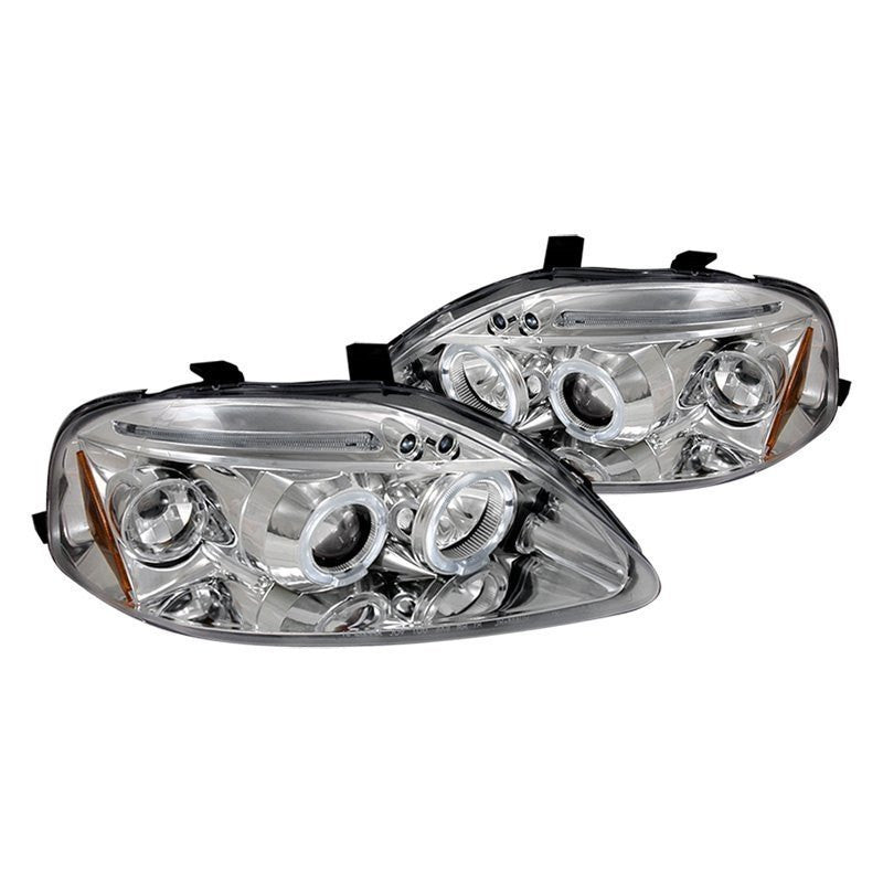 junyan Spec-D 99-00 Honda Civic Halo Projector HeadLights -Chrome