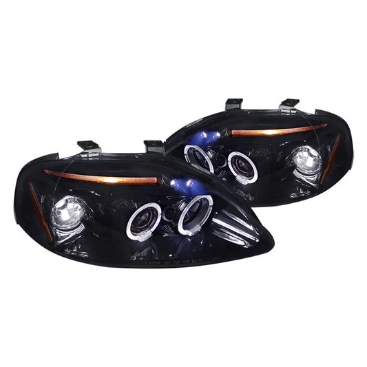 junyan Spec-D 99-00 Honda Civic Led Proj. Glossy Blk W Smk Lens Headlights 2lhp-cv99g-tm