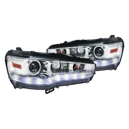 junyan Spec-D 08-12 Mitsubishi Lancer Pro Chrome LED DRL Headlights