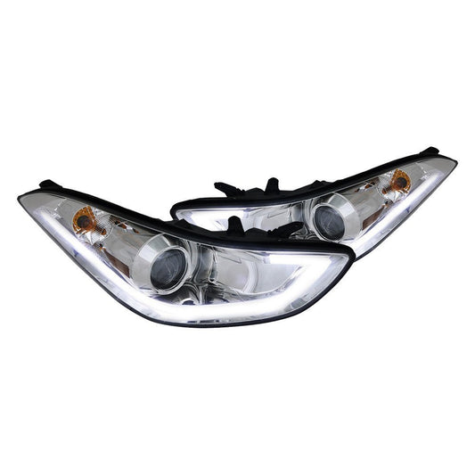 junyan Spec-D 11-13 Hyundai Elantra Projector Chrome W DTRL Headlights