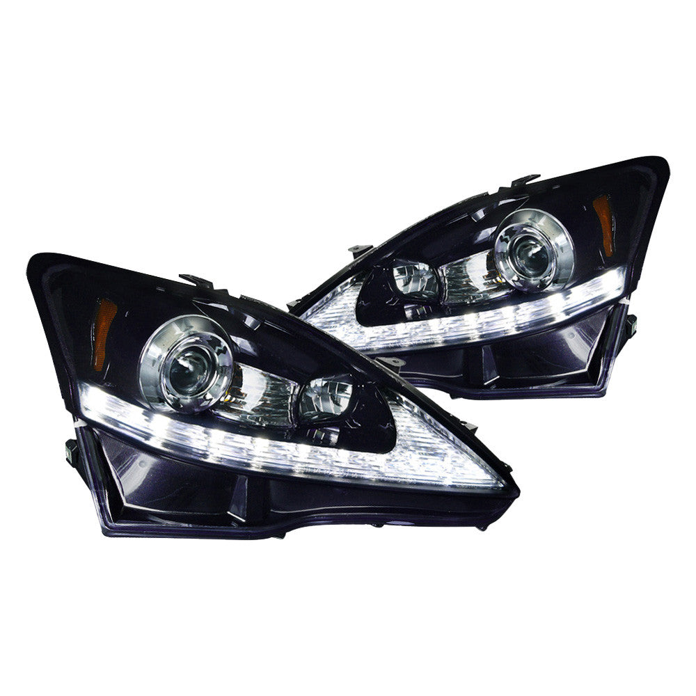 junyan Spec-D 06-09 Lexus Is 250 Projector Gloss Black W Smoke lens Headlights 2lhp-is25006g-tm