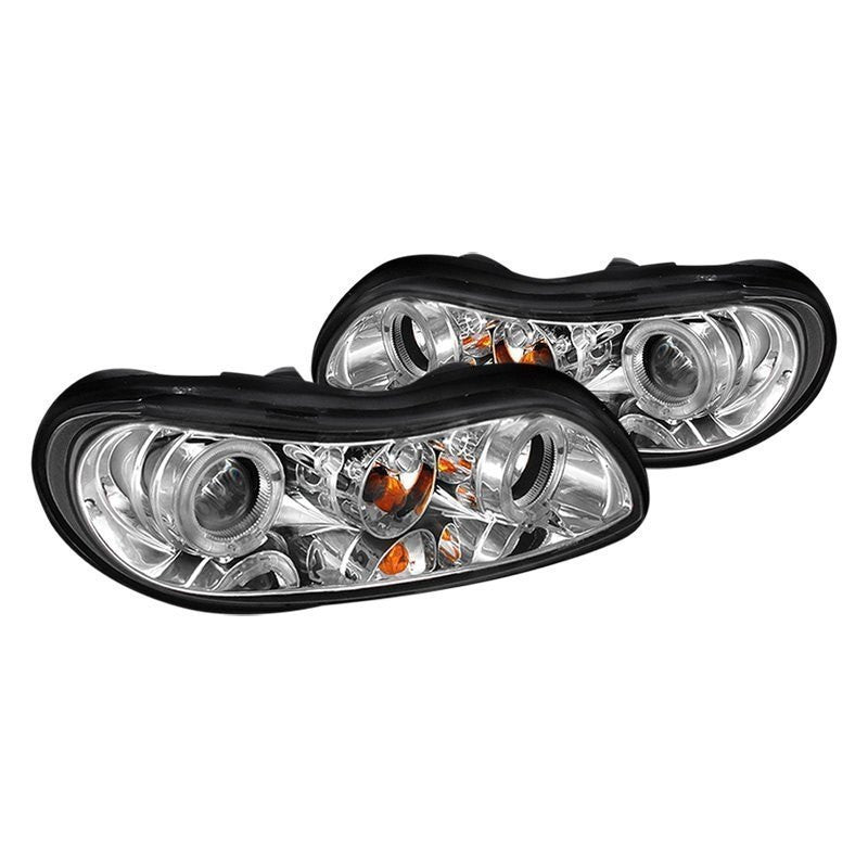 junyan Spec-D 97-03 Chevy Malibu Halo Projector HeadLights -Chrome