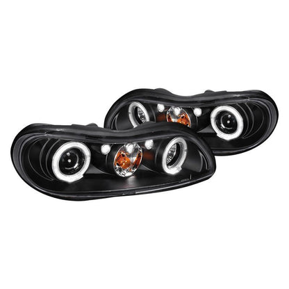 junyan Spec-D 97-03 Chevy Malibu Halo Projector HeadLights -Black