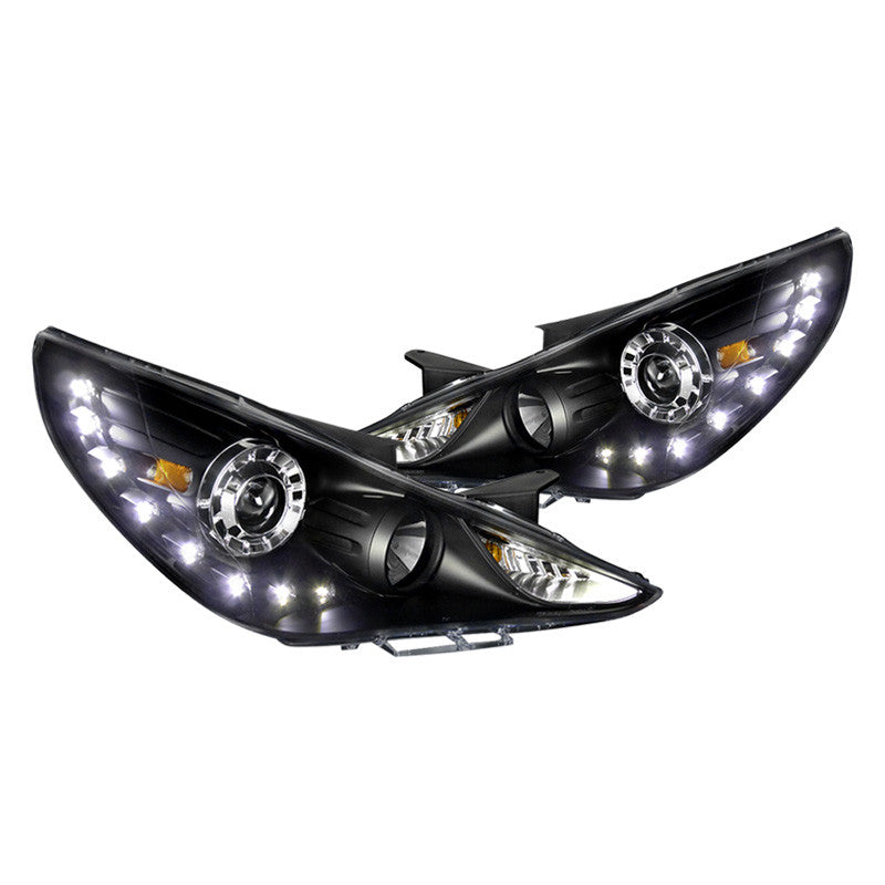 junyan Spec-D 11-14 Hyundai Sonata Projector Black W LED DTRL Headlights 2lhp-son11jm-tm