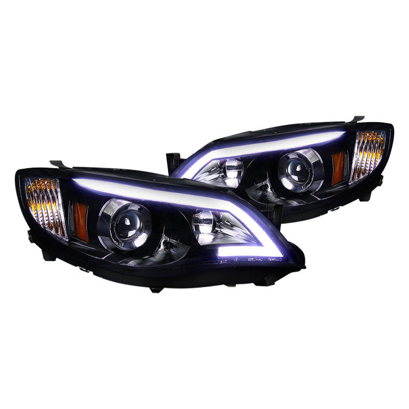 junyan Spec-D 08-13 Subaru Impreza Projector Gloss Blk W Smoke lens Headlight 2lhp-wrx08g-tm