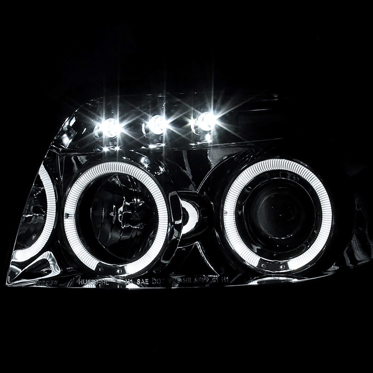 Spec-D Tuning Jet Black LED Halo Projector Headlights for 2003-2005 Spec-D Tuning Jet Black LED Halo Projector Headlights for 2003-2005