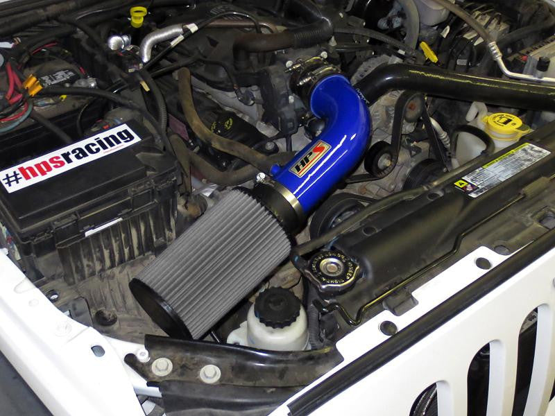 HPS Blue Short ram Air Intake Jeep Wrangler