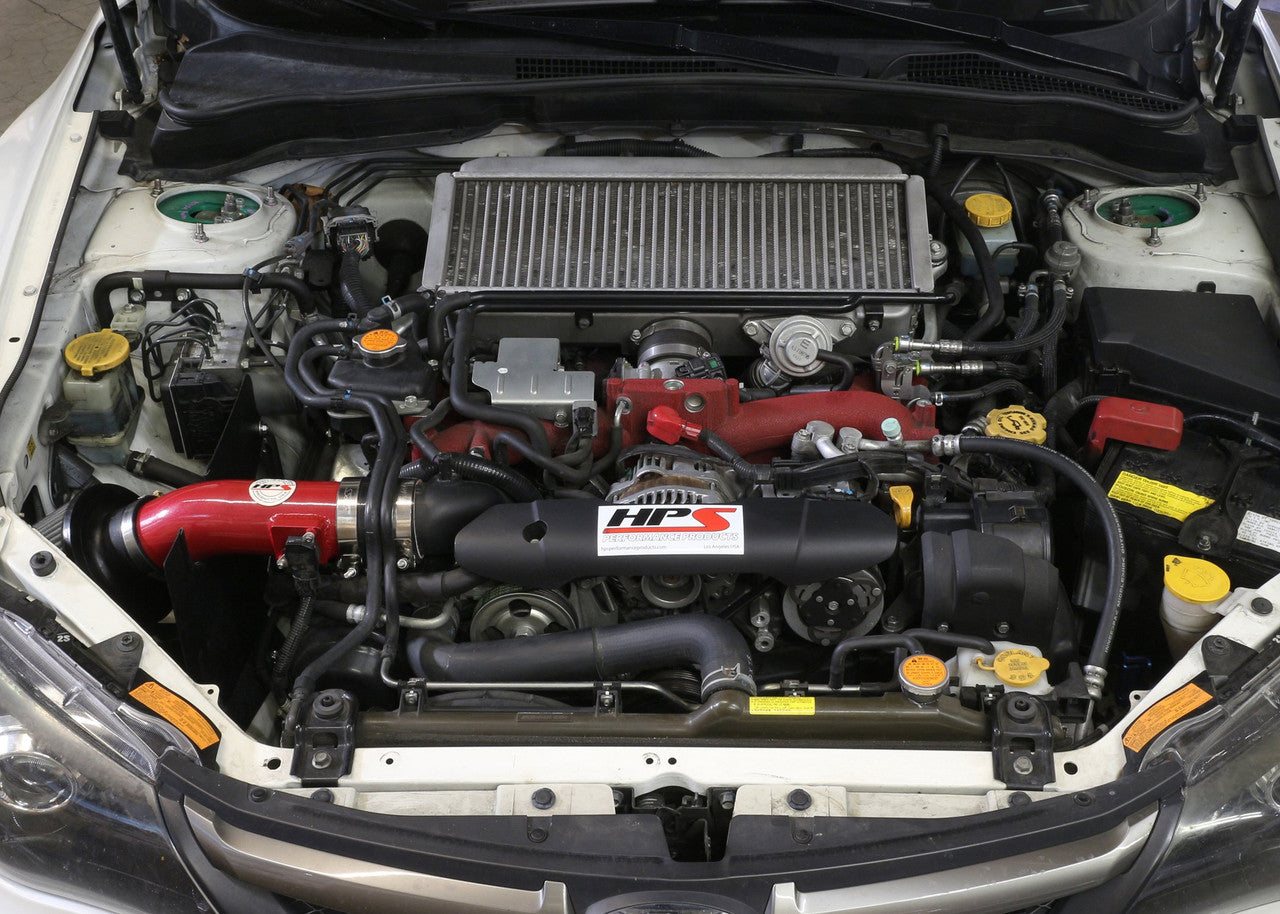 HPS Red Short ram Air Intake Subaru WRX