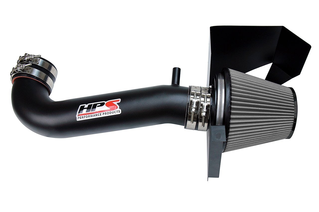 HPS Black Short ram Air Intake Kit + Heat Shield Cool Short Ram 827-600WB