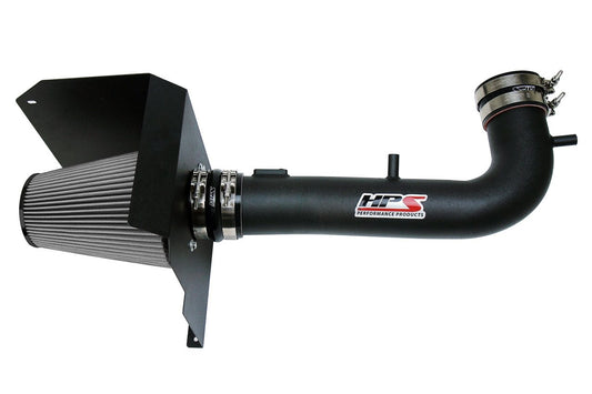 HPS Black Cold Air Intake Kit Heat Shield Cool Ram 827-603WB-2