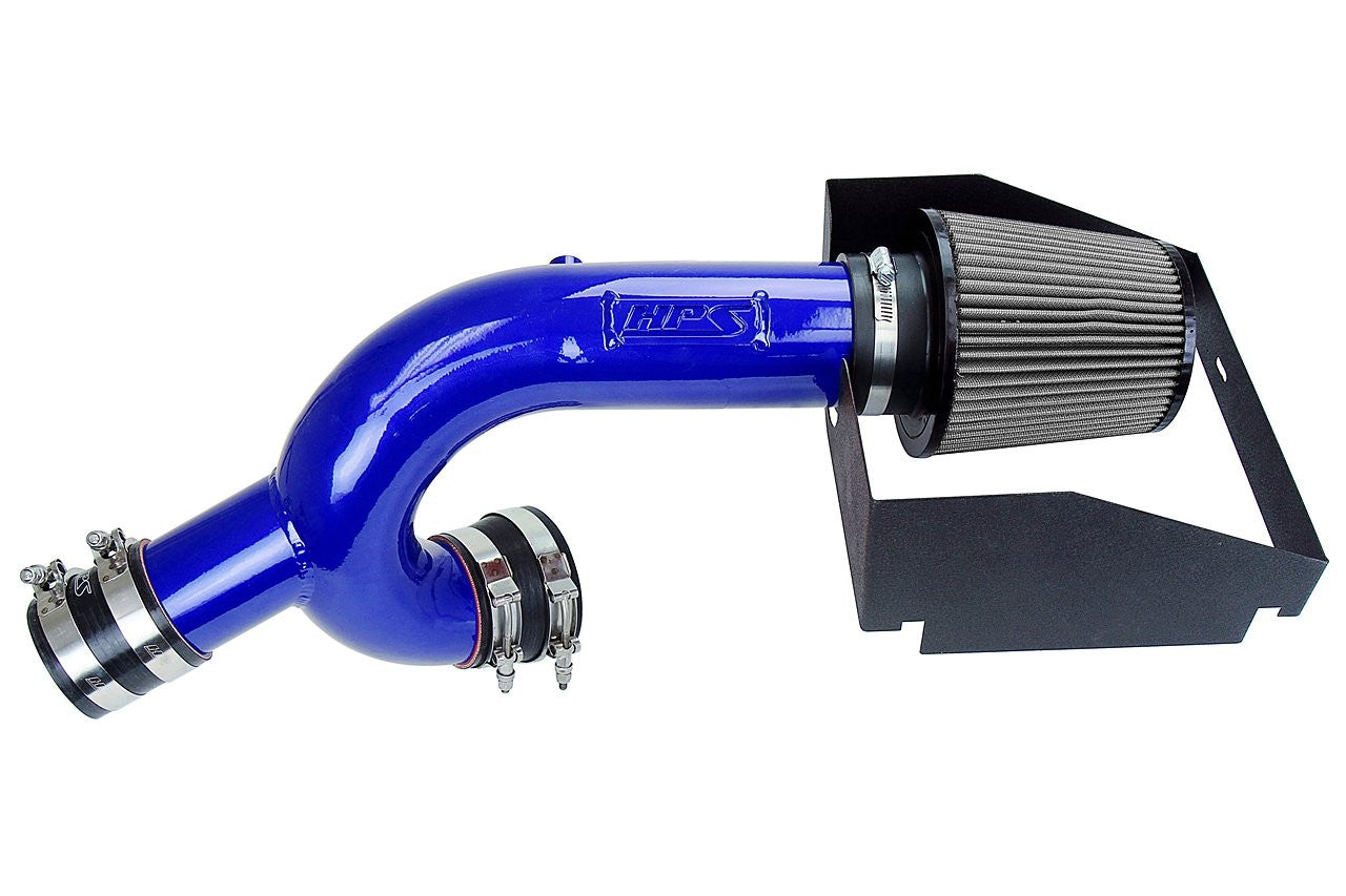 HPS Blue Cold Air Intake Kit Heat Shield Cool Ram 827-634BL-1