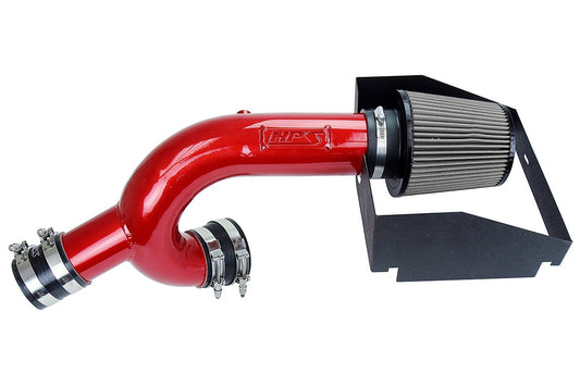 HPS Red Cold Air Intake Kit Heat Shield Cool Ram 827-634R-1