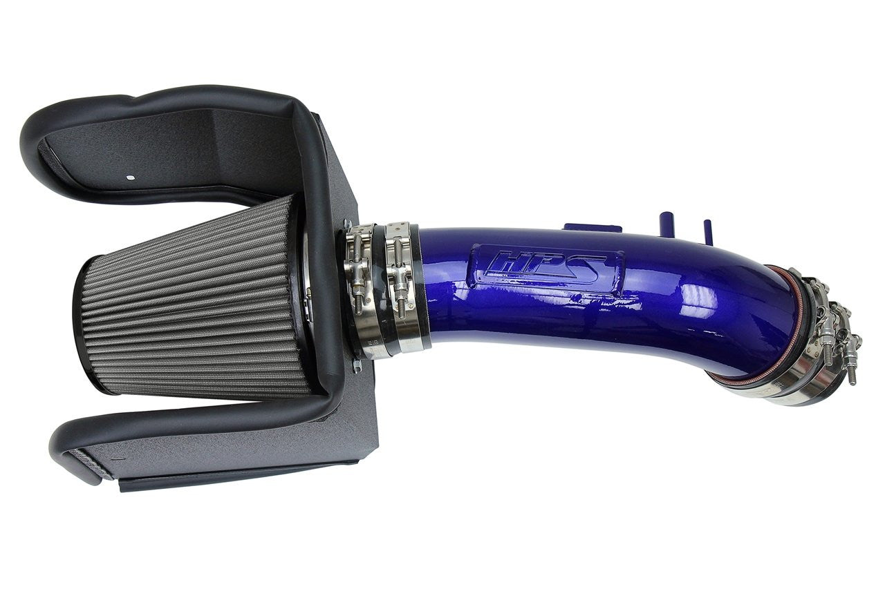 HPS Blue Cold Air Intake Kit Heat Shield Cool Ram 827-635BL