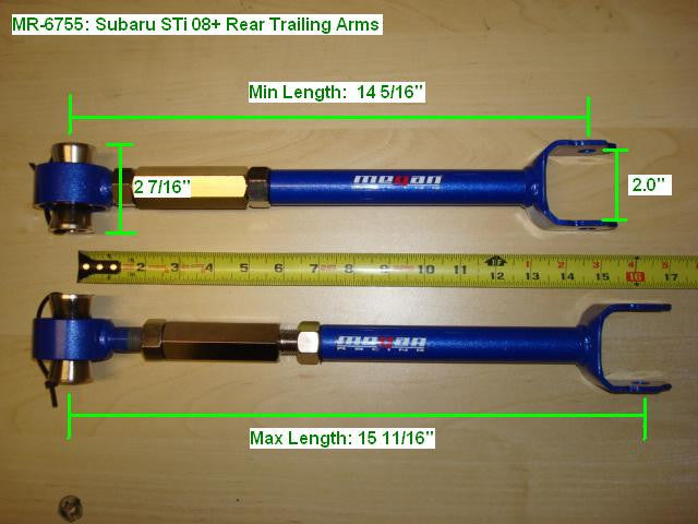 Wrx Rear Trailing Arm Megan Racing 2008-2014 Subaru WRX STI Rear Trailing Arms – SEmotors.com
