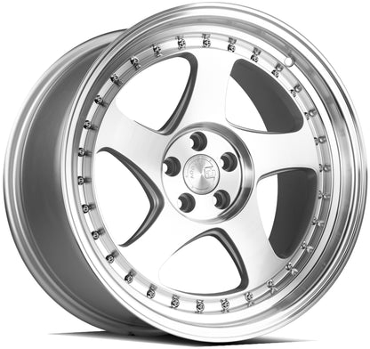 Aodhan AH01 18x9.5 wheel 5x100 Silver Machined Face Deep Dish Rim