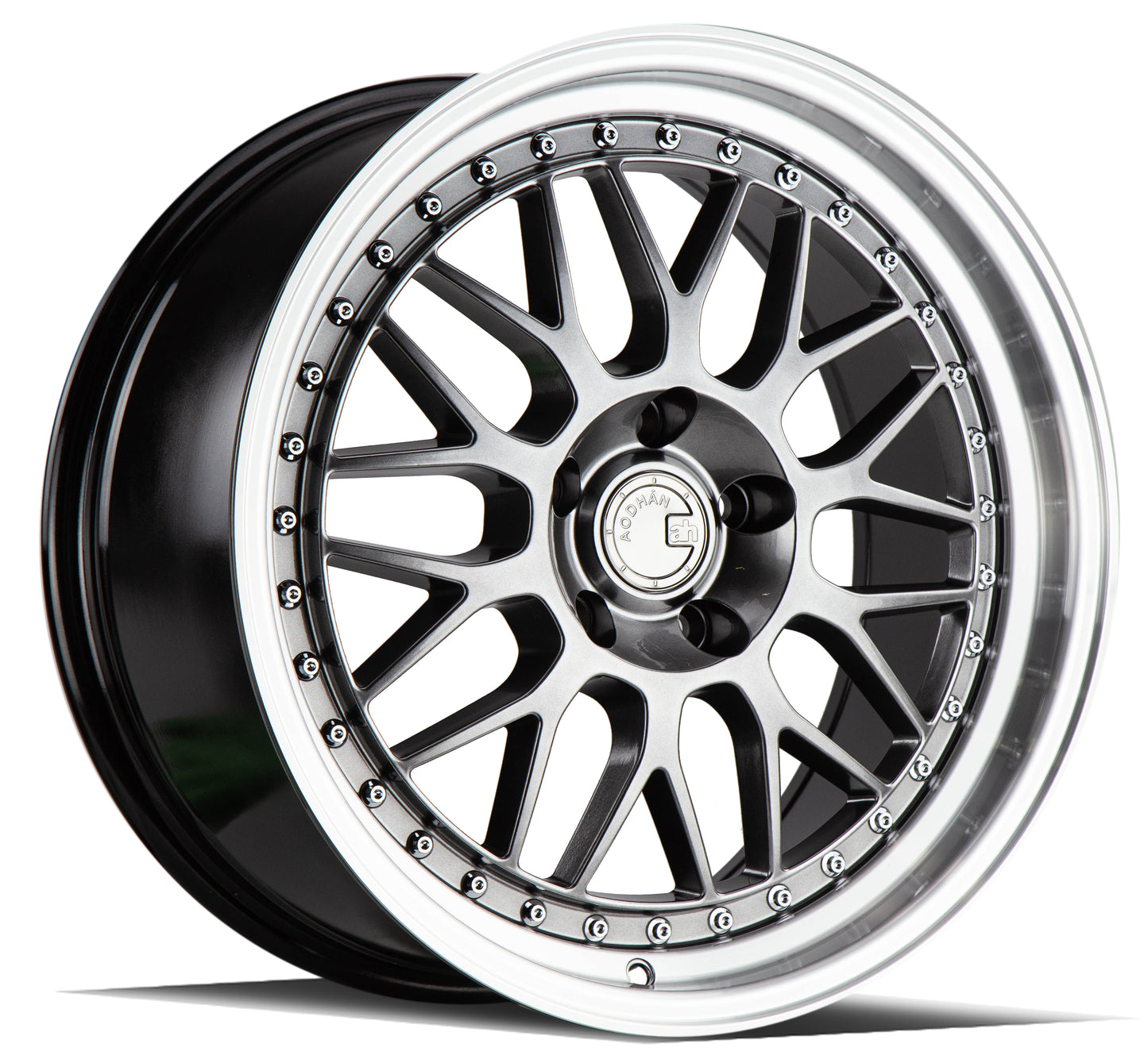 Aodhan AH02 18x8.5 wheel 5x100 Black w/ Machined Lip Deep Dish Rim