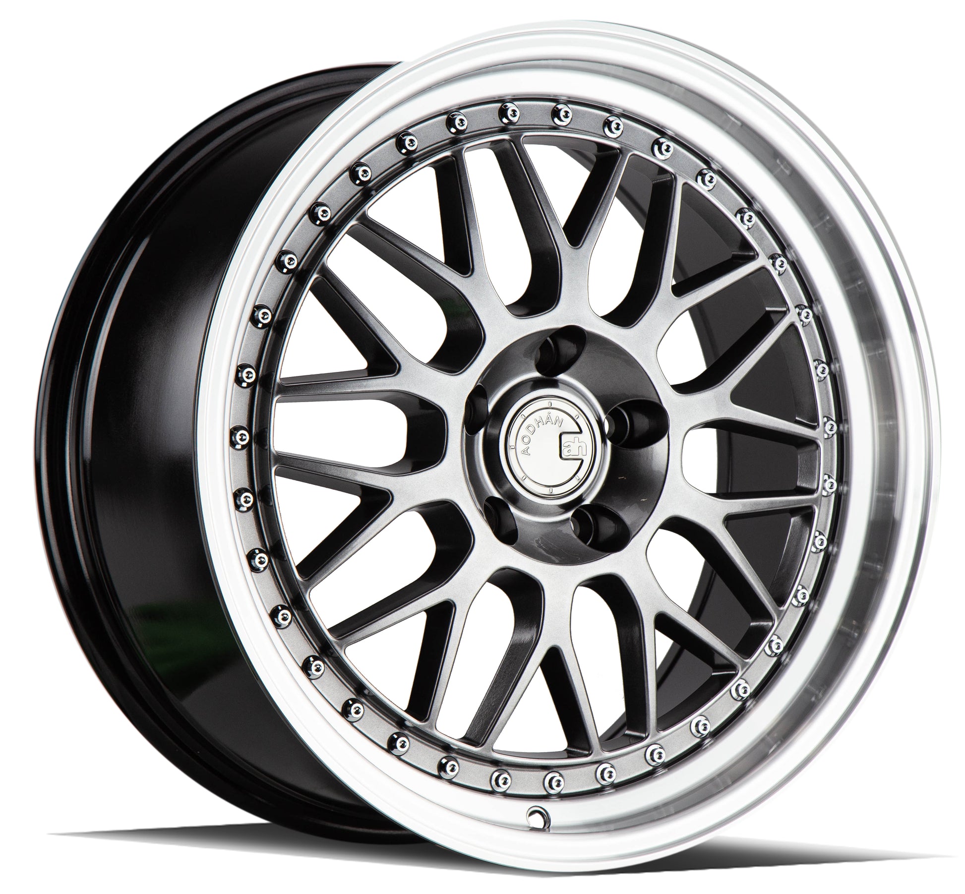 Aodhan AH02 18x8.5 wheel 5x100 Black w/ Machined Lip Deep Dish Rim