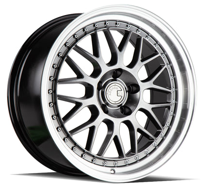 Aodhan AH02 18x8.5 wheel 5x120 Black w/ Machined Lip Deep Dish Rim