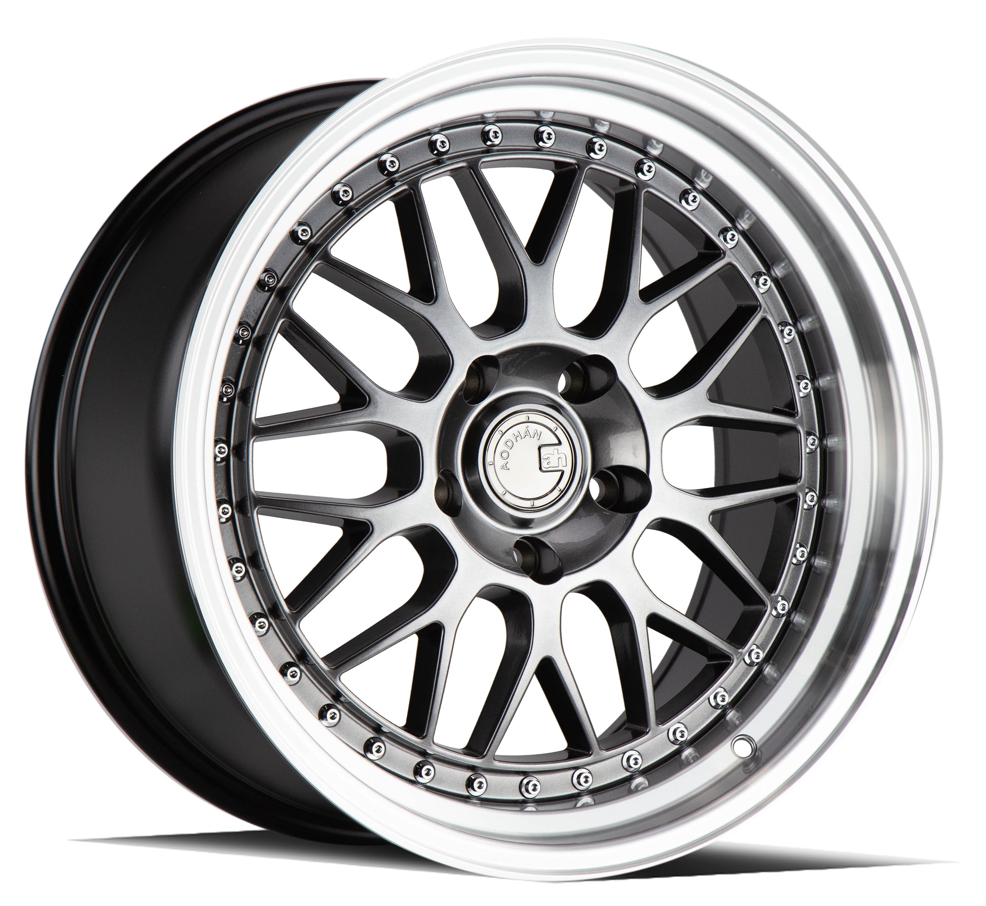 Aodhan AH02 18x9.5 wheel 5x100 Black w/ Machined Lip Deep Dish Rim