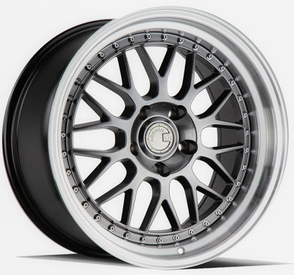 Aodhan AH02 19x8.5 wheel 5x114.3 Black w/ Machined Lip Deep Dish Rim