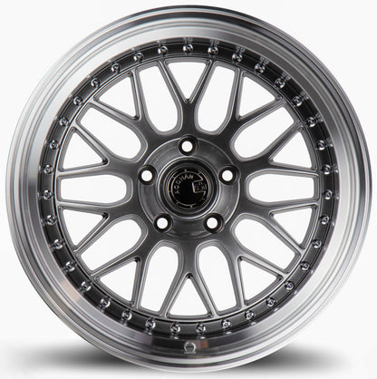 Aodhan AH02 19x8.5 big fat lip black 5x112 wheel stance