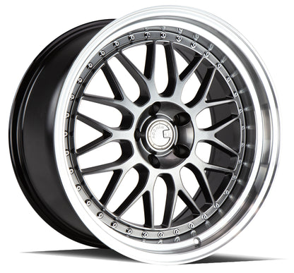 Aodhan AH02 19x9.5 wheel 5x120 Black w/ Machined Lip Deep Dish Rim